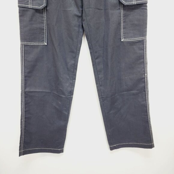 True Religion Cargo Pant Women Jet Black Size 27 Wide Leg Pockets New - Picture 12 of 14